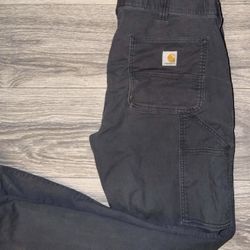 Carhartt Relaxed Fit Rugged Flex Canvas Cargo Joggers in charcoal gray,