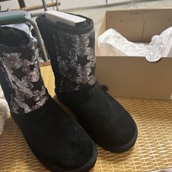 UGG Black Boots with Clear Stones . Size 8