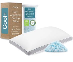 Coop Home Goods Cool+ Adjustable Pillow, Queen Size Plus Shaped Memory Foam Pill