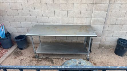 Stainless Steel Commercial Work Table on Wheels