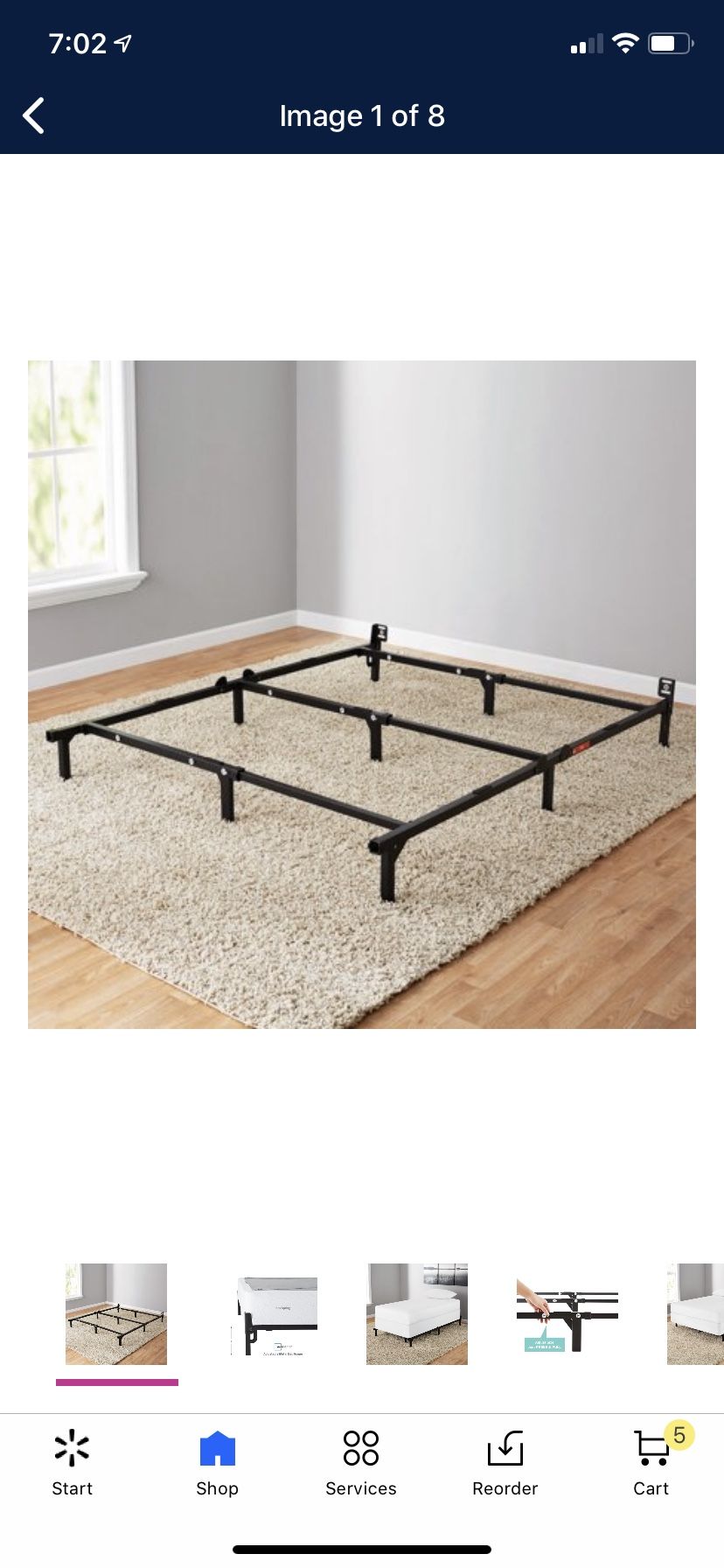 Metal adjustable bed frame