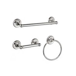 3 Pieces Chrome Decorative Bathroom Hardware Set New In Box