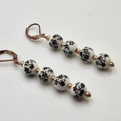 Black And White Porcelain Earrings 