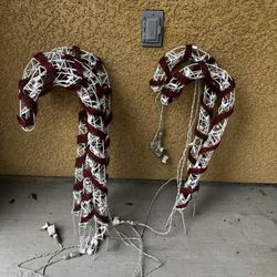 6 Outdoor Light Up Candy cane Yard Decor 
