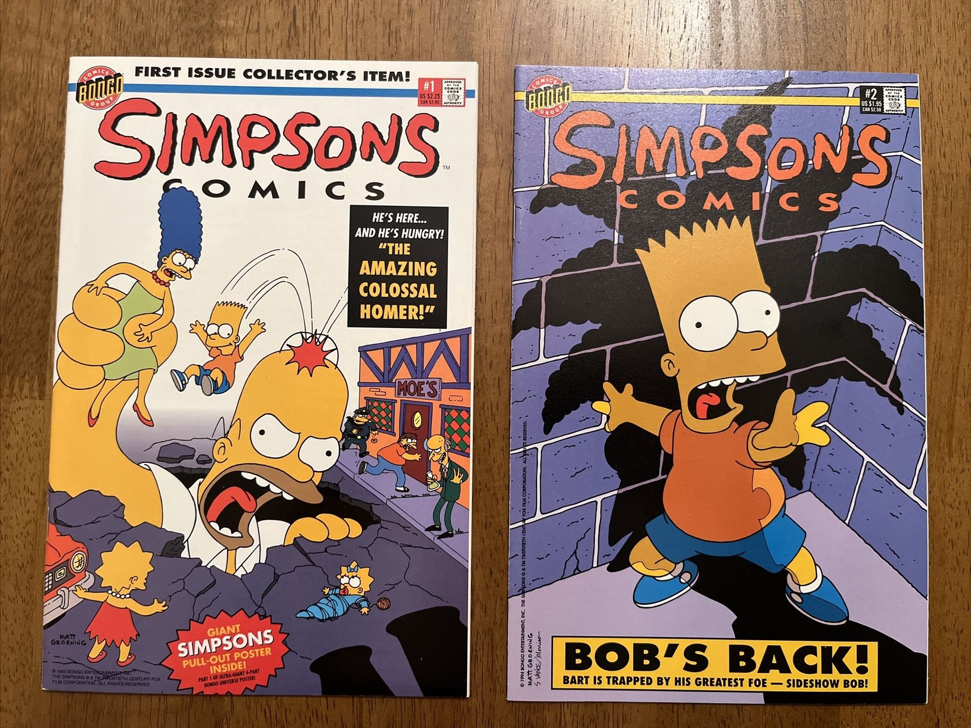The Simpsons Comics #1 And #2 1993