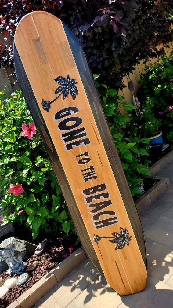 6ft Surfboard Wall Art Tabletop Beach Decor