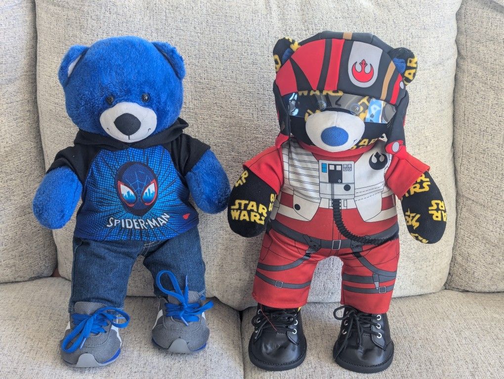 Build A Bear Star Wars and Captain America Teddy Bear.