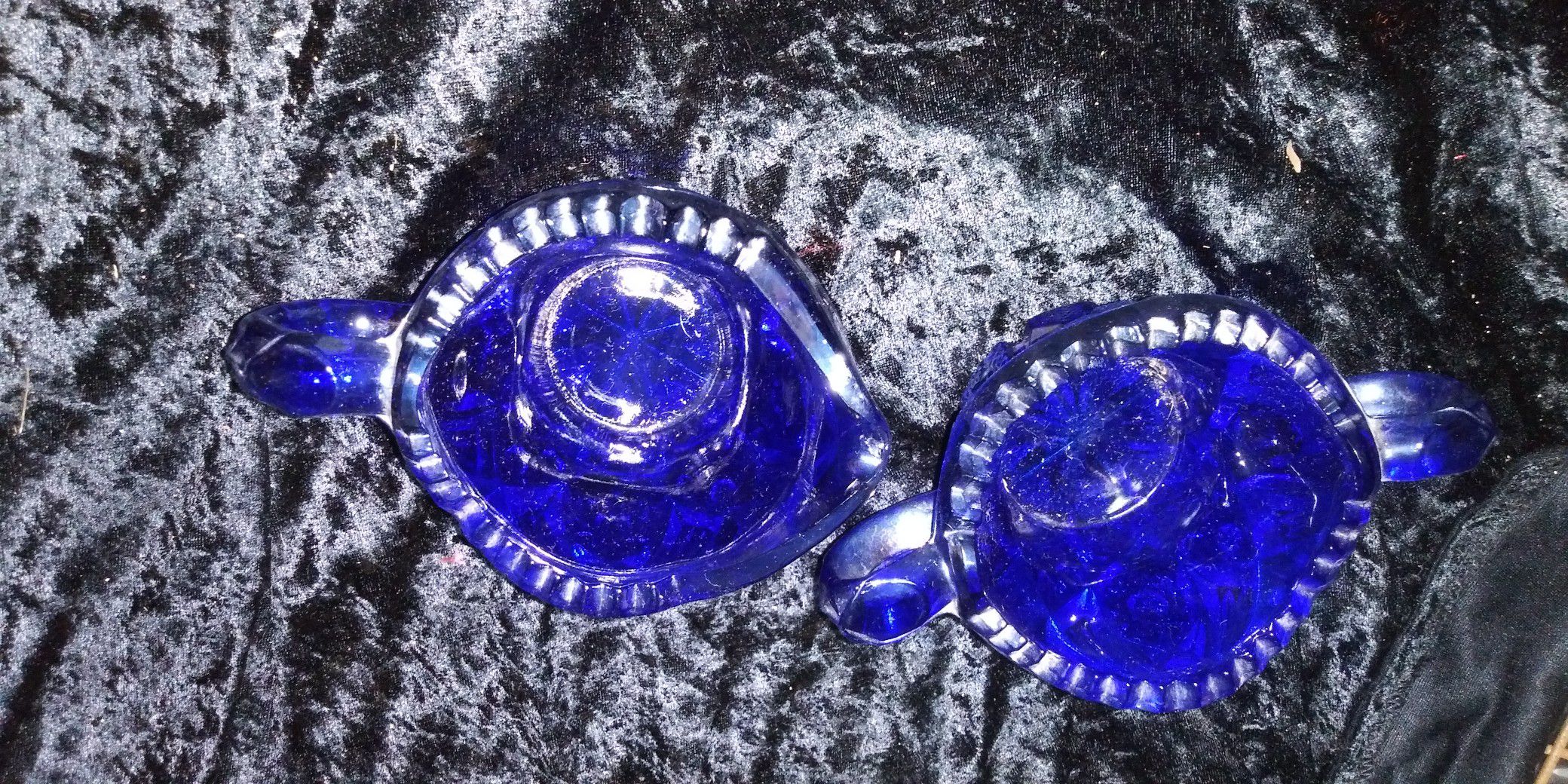 VintageCarnival Glass Creamer and Sugar containers