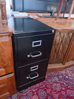 2 Drawers metal black Filing Cabinet office Cabinet$65 obo!