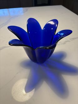Cobalt Blue Antique Flower Bowl From Portugal