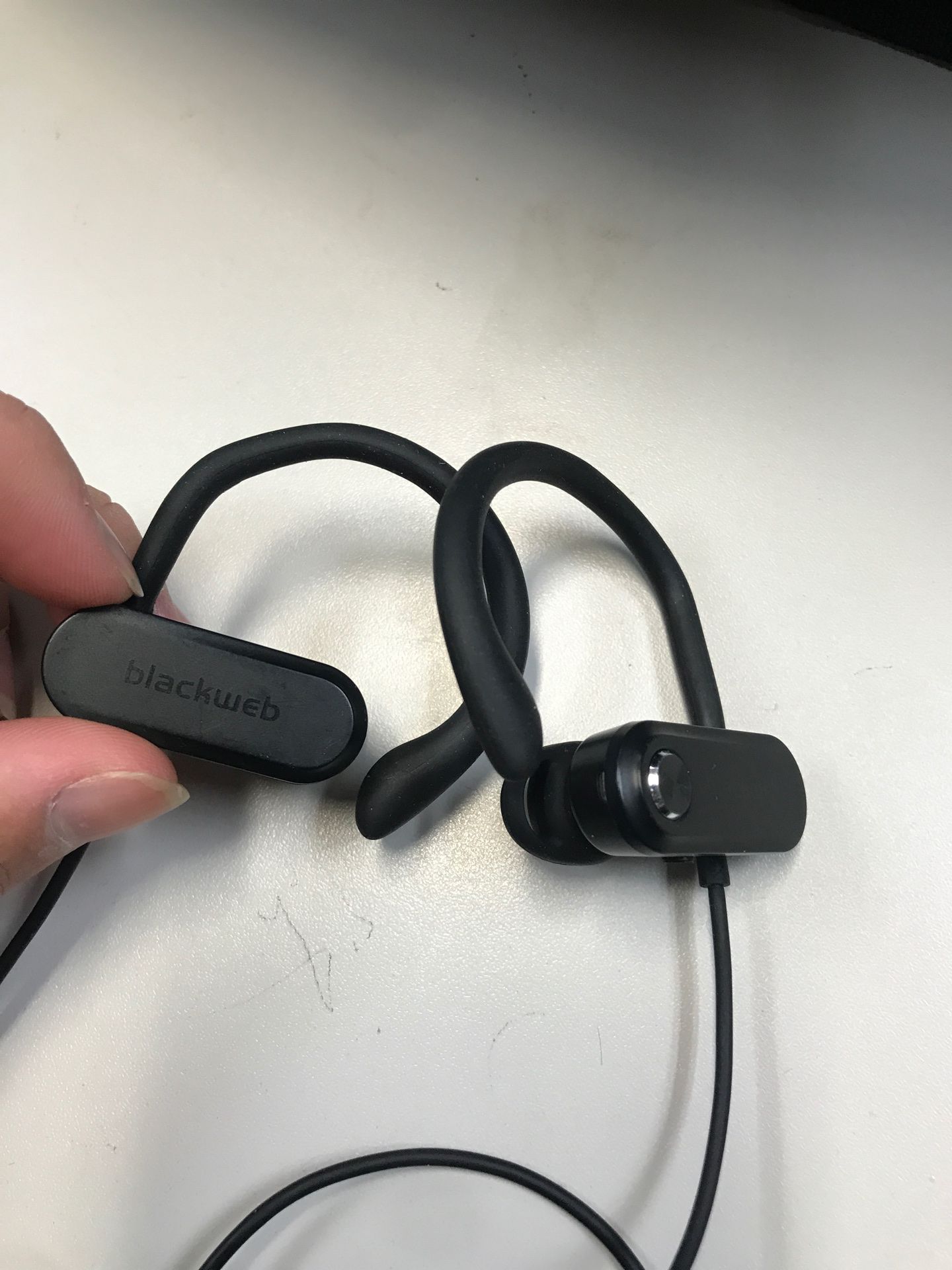 Black web headphones Bluetooth