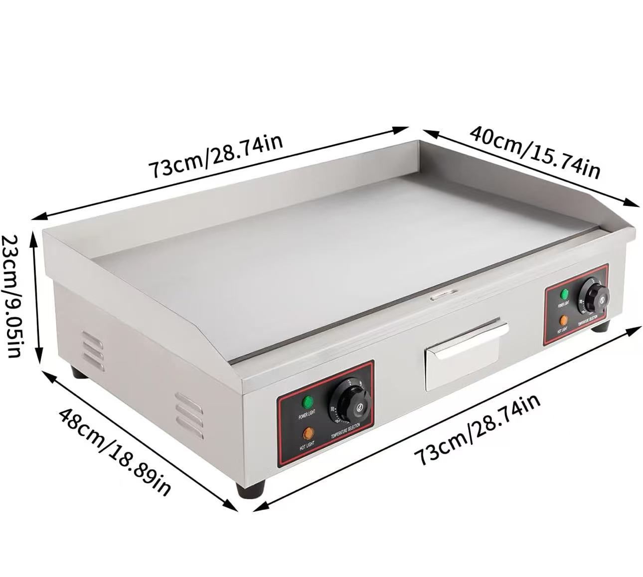 ❤️3000W Food Grade Stainless Steel Electric Griddle