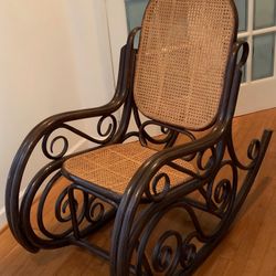 Vintage Rattan Cane Rocking Chair