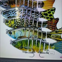 3D Eyes Fishing Lures Double Hook Baits Artificial Bait Pike Fishing Tackle with Tackle Box Sinking Swimbaits for Saltwater and Freshwater Multi Joint