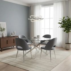 Grey Silver Round Dining Set 👀🔥🚛😱