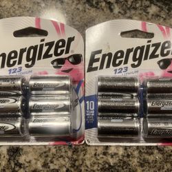 TWO 6-packs of Energizer 123 Lithium Batteries