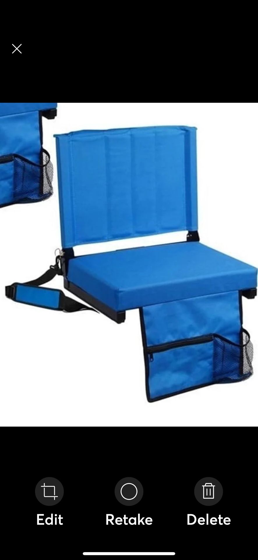 1 Stadium Seat Chair Bleachers Back Support Wide Padded Cushion $60 GU
