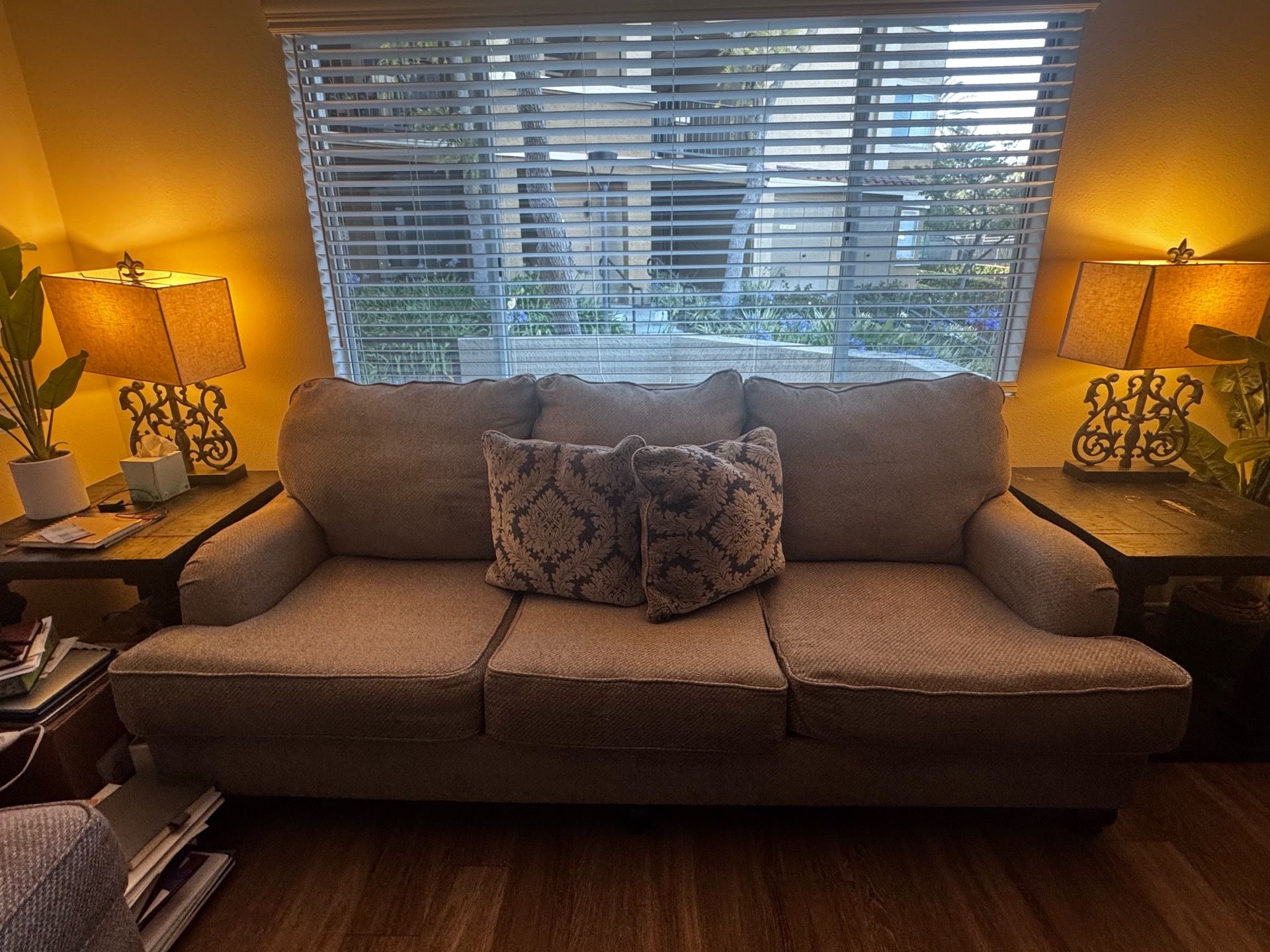 Matching grey couch and loveseat