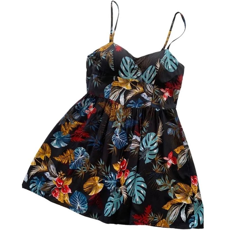 Pacific Vibes Tropical Print Mini Summer Dress sizes: L, XL NWT