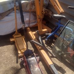 2 Ton Engine Hoist,   Two Floor Jacks