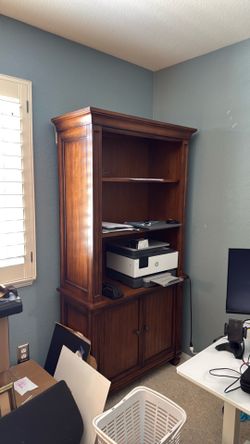 Tall wood bookcase