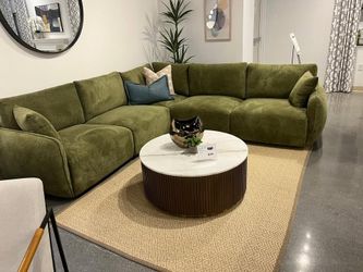 Sleek Modular 5 pc Sectional features Wide track arms & creates flexible lounge seating
