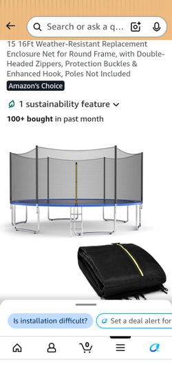 Trampoline safety net 15 foot round and 15 foot round trampoline mat