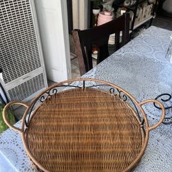 Princess House Canasta De Bamboo Para Poner Plato Grande.