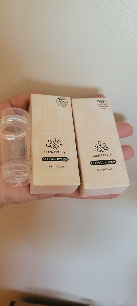 Brand new 2pcs French manicure nail polish with Nail Stamper and mini lamp
