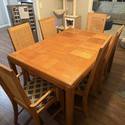 Wood Dining Table (with Two leaves) 
