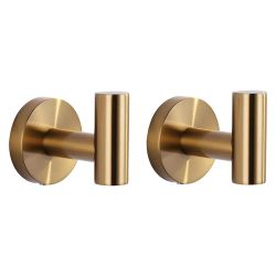 Stainless Steel J-Hook Robe/Towel Hook in Gold 2-Pack