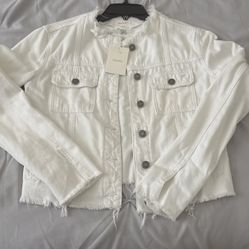Women’s Hidden White Jean Jacket 