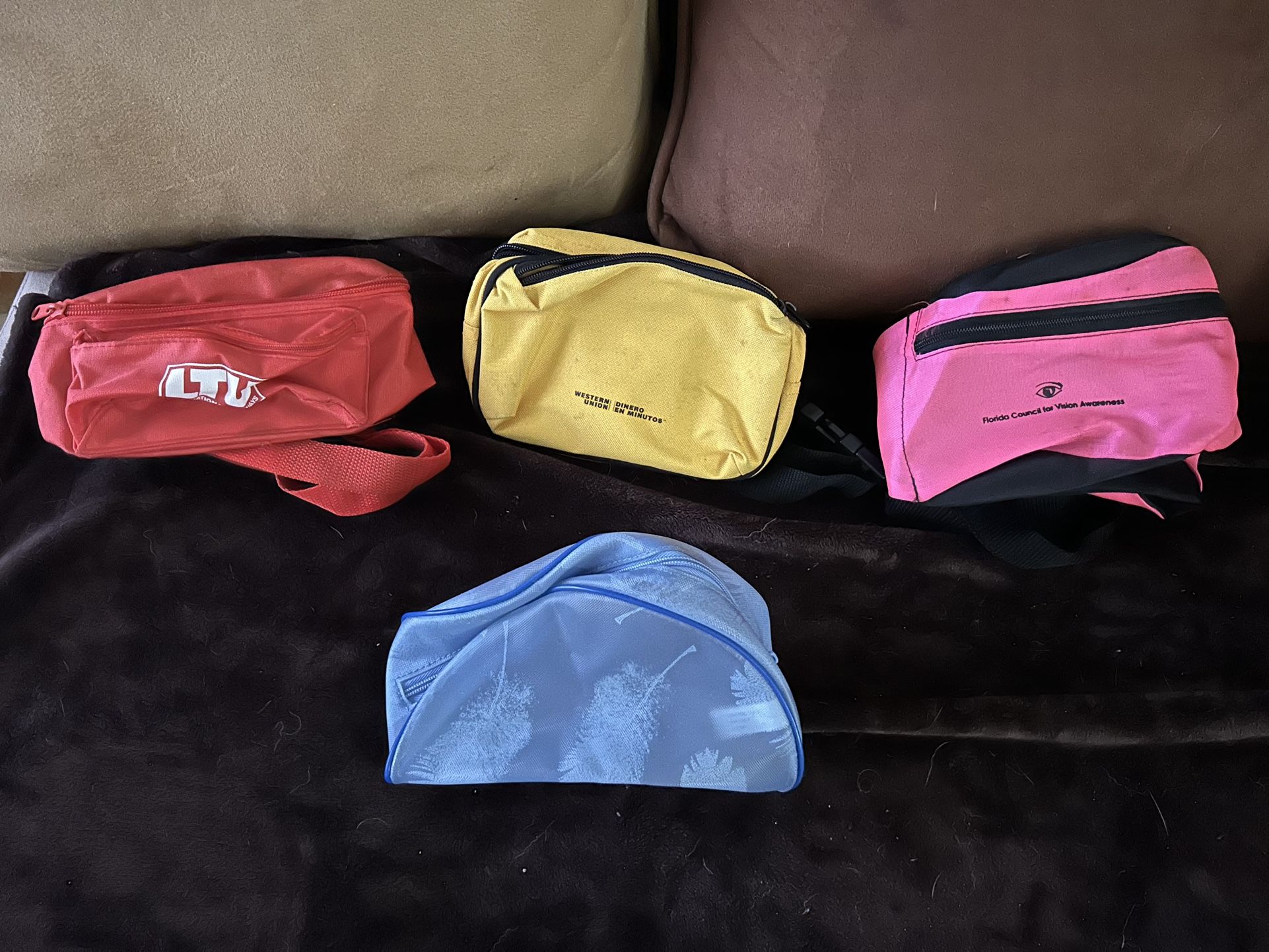 (3) Waist Packs and Cosmetic Bag