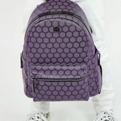 Smell Proof 🍀Purple Honeycomb Luxo Backpack 🎒