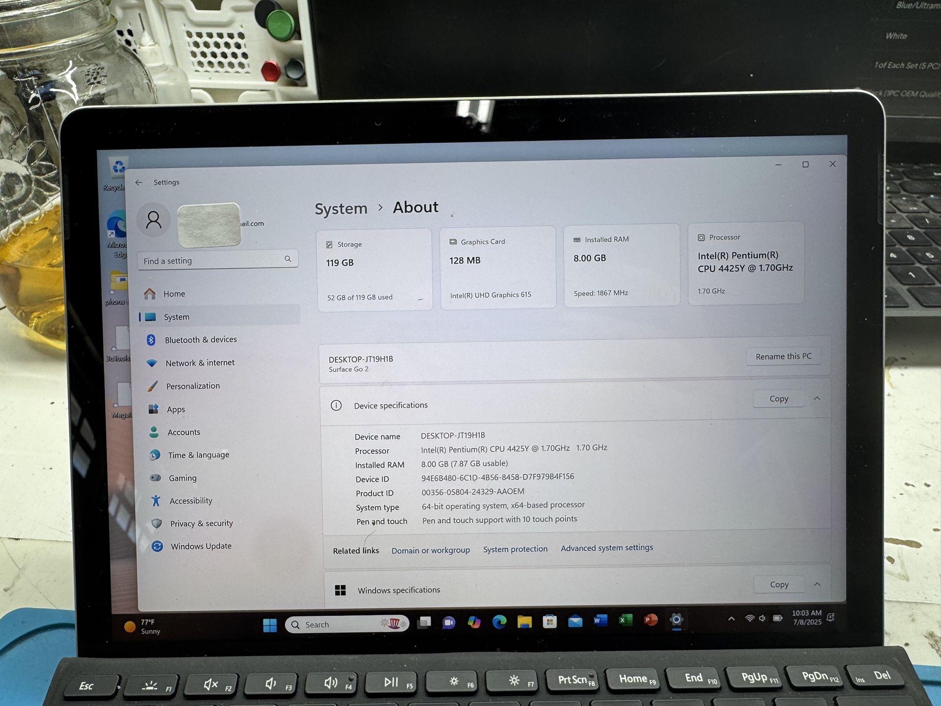 Microsoft Surface Go 2 + keyboard