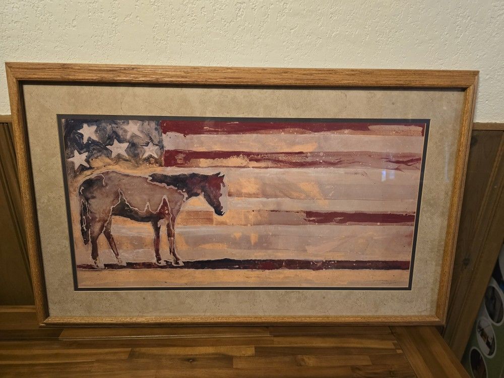 Horse Red White Blue By Michael Swearngin 40