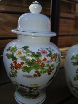 Otagiri Yamaji porcelain with a "double peacock in bamboo garden" pattern