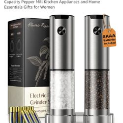Electric Automatic Salt & Pepper Grinder Set w/ Batteries