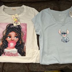 Bubble Gum & Stitch Shirts $8 Each 
