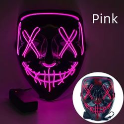 PINK LED GLOW IN THE DARK MASK