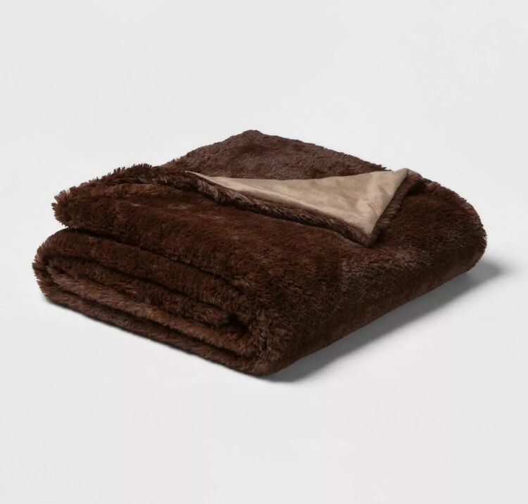 Brown fur blanket
