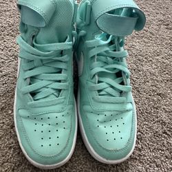 Nike teal Jordans Worn Size 6yr