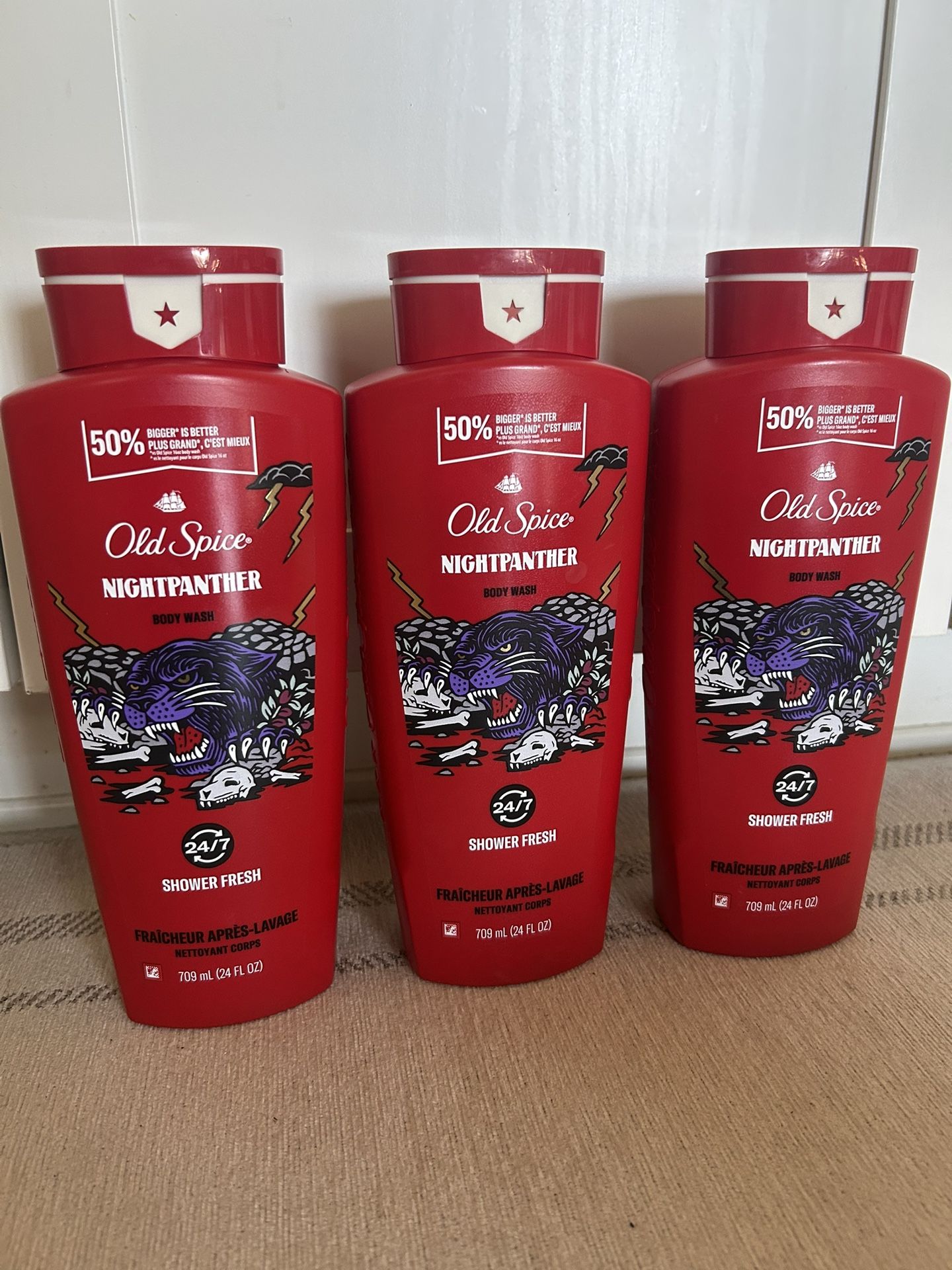3 OLD SPICE NIGHTPANTHER BODY WASH 24 OZ Night Panther