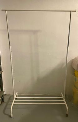Adjustable Clothes Rack with Bottom Shelf Storage