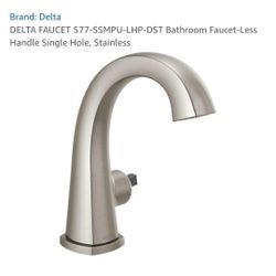 DELTA FAUCET 577-SSMPU-LHP-DST Bathroom Faucet-Less Handle Single Hole, Stainless