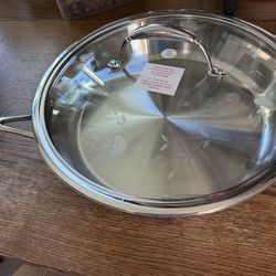 Sarten hondo de 14” acero inoxidable 👉 princess house todo nuevo y con caja 📦