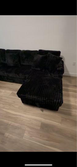 Plush Fabric Sectional with Storage