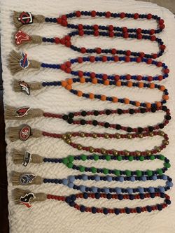Sports fans .. Hand painted farmhouse beads (in stock shown) can make to order for your desired NFL Or MLB
