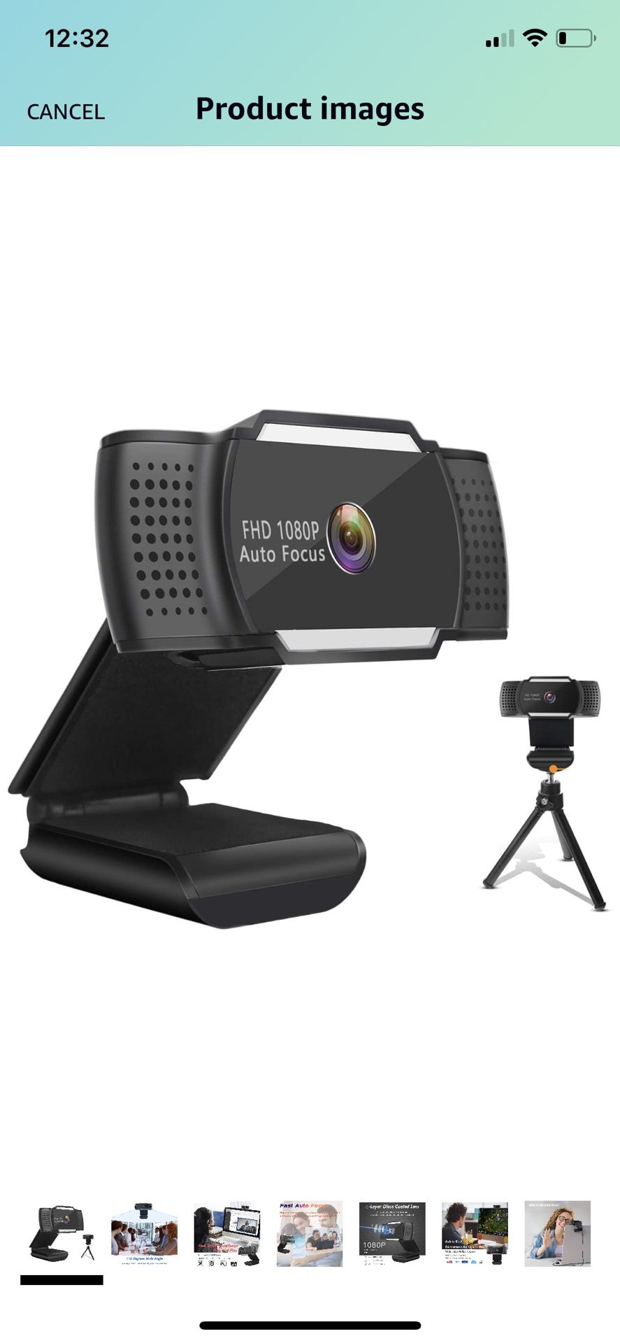 Brand New FHD Webcam 1080P with Microphone, Auto Focus USB Plug and Play 110-degree Wide Angle PC Laptop Desktop Web Camera for Online Teaching Live S