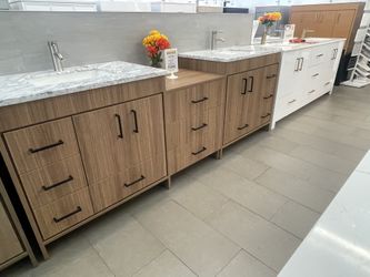 New 96” Bathroom Vanity SALE - 3 Piece Set